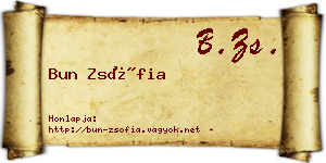 Bun Zsófia névjegykártya
